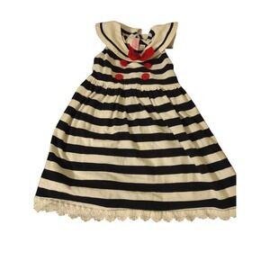 Vintage Sophie Rose Black And White Nautical Dress 4T Casual Summer 4th Of July